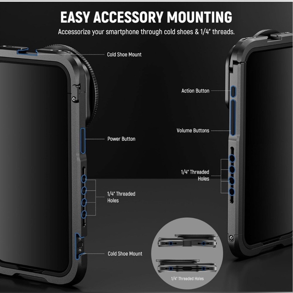 NEEWER 15 Pro Max Phone Cage Video Rig with Dual Handles Compatible with iPhone - Picture 10 of 10